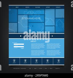 Global Business, Technology - conception de modèle de site Web Illustration de Vecteur