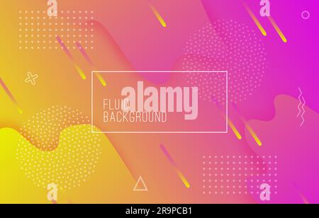 Arrière-plan géométrique vectoriel avec formes fluides modernes. Formes dynamiques abstraites de flux de gradient. Illustration de Vecteur