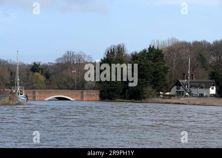 Rivière à marée haute de source Deben Melton Suffolk Banque D'Images