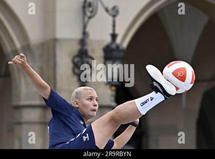 Cracovie, Pologne. 28th juin 2023. Teqball. Jeux européens de 2023. Place principale. Cracovie. Nanna Lind Kristensen (DEN) lors de l'événement Teqball aux Jeux européens de 2023 à Cracovie, en Pologne. Credit: Sport en images/Alamy Live News Banque D'Images