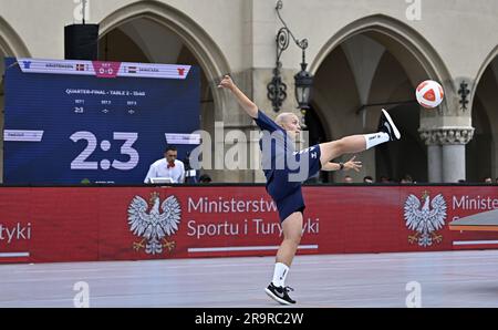 Cracovie, Pologne. 28th juin 2023. Teqball. Jeux européens de 2023. Place principale. Cracovie. Nanna Lind Kristensen (DEN) lors de l'événement Teqball aux Jeux européens de 2023 à Cracovie, en Pologne. Credit: Sport en images/Alamy Live News Banque D'Images