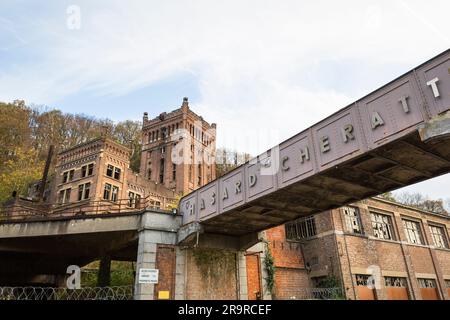 La mine de charbon abandonnée Hasard de la Cheratte près de Liège, Belgique Banque D'Images