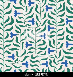 Motif vectoriel de feuillage rampant moderne et simple pour le textile, le papier peint et la cage d'emballage. Illustration de Vecteur