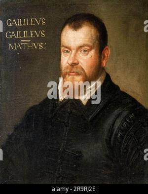 GALILEO GALILEI (1564-1642) astronome et physicien italien peint par Domenico Tintoretto vers 1605 Banque D'Images