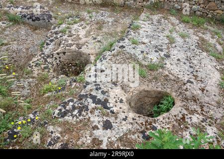 Cimetière Mycenaean de Mazarakata, Kefalonia, Grèce Banque D'Images