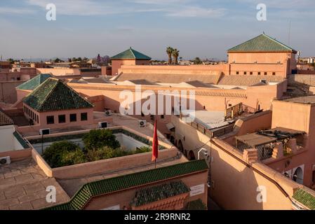 Horizon du Madrassa Ben Youssef dans la médina de Marrakech, au Maroc Banque D'Images