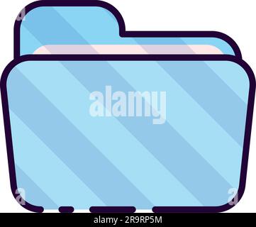 Icône d'esquisse de dossier de couleur isolée Vector Illustration de Vecteur