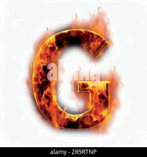 Lettre G majuscule dans On Fire Illustration de Vecteur