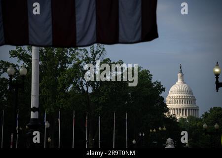 Washington, États-Unis. 28th juin 2023. Une vue générale des États-Unis Capitole, à Washington, DC, mercredi, 28 juin, 2023. (Graeme Sloan/Sipa USA) Credit: SIPA USA/Alay Live News Banque D'Images