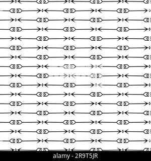 Flèches Doodle motif sans couture épis décoratifs arrière-plan ligne fine illustration vectorielle isolée Illustration de Vecteur