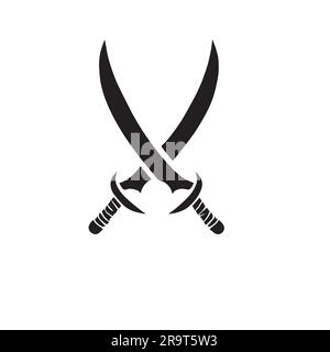 illustration du logo swords noir sur fond blanc Illustration de Vecteur