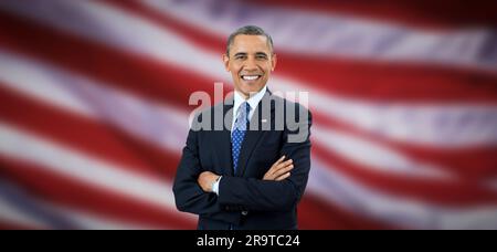 Portrait de Barack Obama, président des États-Unis d'Amérique en 44th Banque D'Images