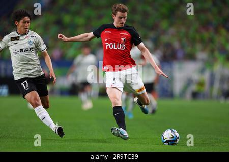 Saitama, Japon. 28th juin 2023. Marius Hoibraten (Reds) football : 2023 J1 rencontre de ligue entre les diamants rouges Urawa 4-1 Shonan Bellmare au stade Saitama 2002 à Saitama, Japon . Crédit: Naoki Morita/AFLO SPORT/Alay Live News Banque D'Images