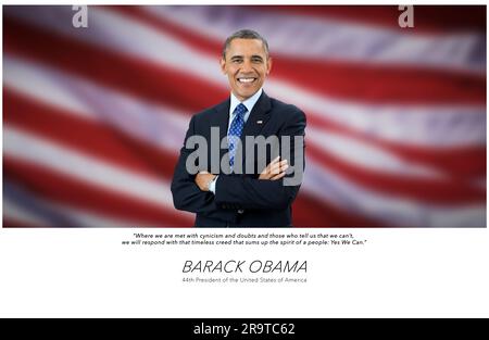 Portrait de Barack Obama, président des États-Unis d'Amérique en 44th Banque D'Images