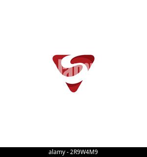 Logo S Design d'entreprise. Logo Triangle lettre S. Illustration de Vecteur