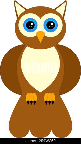 Hibou brun simple. Illustration de Vecteur