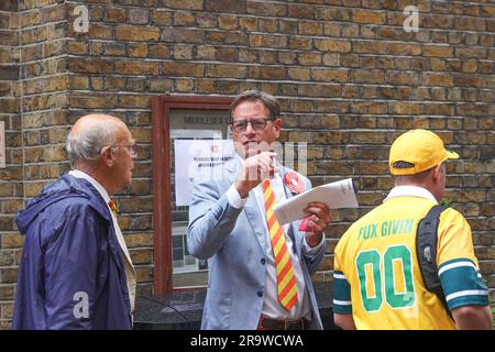 Londres, Royaume-Uni. 29th juin 2023. Marylebone Cricket Club membres pendant le LV= Insurance Ashes Test Series deuxième jour de test 2 Angleterre contre Australie à Lords, Londres, Royaume-Uni, 29th juin 2023 (photo de Mark Cosgrove/News Images) à Londres, Royaume-Uni le 6/29/2023. (Photo de Mark Cosgrove/News Images/Sipa USA) crédit: SIPA USA/Alay Live News Banque D'Images