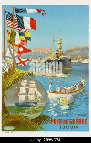 Port de guerre. Toulon par F. Hugo d'Alési (1849-1906). Affiche publiée en 1901 en France. Banque D'Images