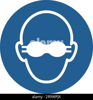 ISO 7010 M007 – une protection oculaire opaque doit être portée Illustration de Vecteur
