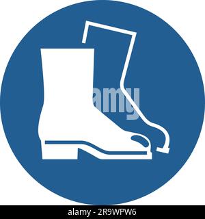 ISO 7010 M008 – porter une protection des pieds Illustration de Vecteur