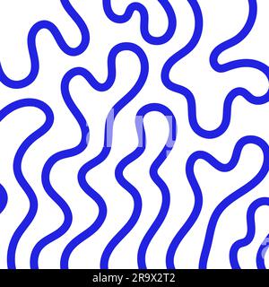 Arrière-plan de formes organiques abstraites. Inspiration bleue et naturelle. Pour la décoration murale, l'impression, l'emballage ou la carte postale. Illustration vectorielle, dessin à plat Illustration de Vecteur