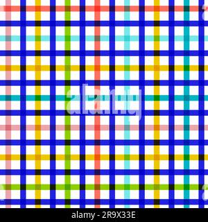Motif Vichy multicolore sans coutures. Inspiration amusante et colorée. Pour le papier d'emballage, l'impression textile et la publicité. Illustration vectorielle, conception plate Illustration de Vecteur