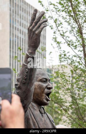 Detroit, Michigan USA, 23 juin 2023, Une statue en bronze du chef des droits civils Martin Luther King Jr. A été dévoilée dans le centre-ville de Detroit sur le Banque D'Images