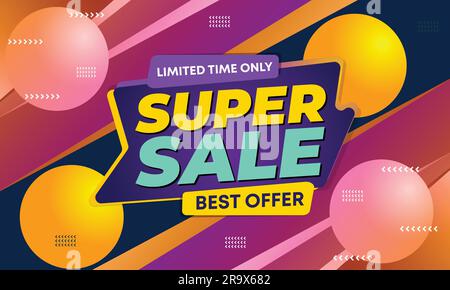 publications promotionnelles du modèle de bannière de réduction de solde flash. modèle de bannière de vente. bannière web pour méga vente promotion rabais vente bannière. grande offre Illustration de Vecteur