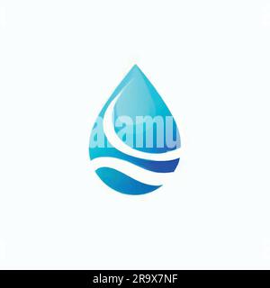 illustration du logo goutte d'eau sur écran blanc Illustration de Vecteur