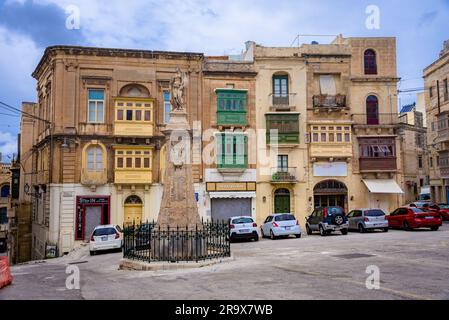 Vue sur Birgu (Vittoriosa) depuis Valleta, Malte Banque D'Images