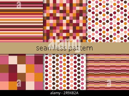 Collection de motifs vectoriels géométriques minimalistes sans couture. Illustration de Vecteur