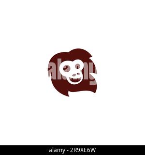 Logo Monkey Kids simple. Logo Monkey Head Illustration de Vecteur