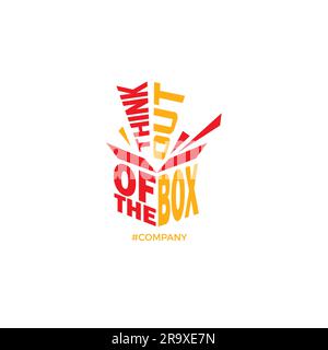 Pensez au vecteur hors de la boîte. Logo de la boîte Illustration de Vecteur