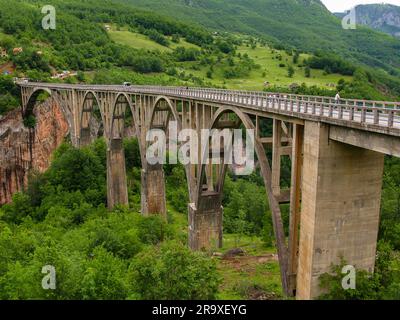 Pont de Djurdzhevitch, canyon de la rivière Tara, Monténégro Banque D'Images