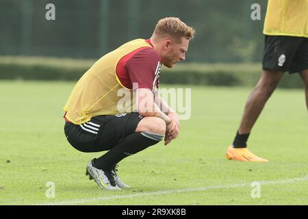 Angleur, Belgique. 29th juin 2023. Standard's Renaud Emond photographié lors d'une session d'entraînement de l'équipe belge de football de première division Standard de Liège, jeudi 29 juin 2023 à Angleur, Liège, pour préparer la saison 2023-2024 à venir. BELGA PHOTO BRUNO FAHY crédit: Belga News Agency/Alay Live News Banque D'Images