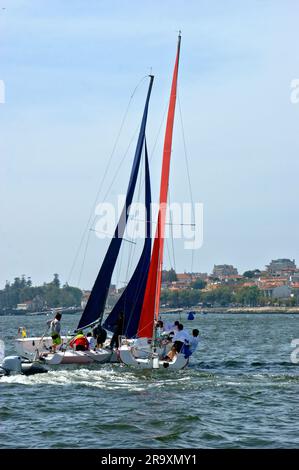 Régate sur le fleuve Douro à Vila Nova de Gaia, Portugal Banque D'Images