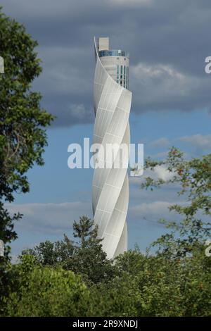 TK Elevator Test Tower by ThyssenKrupp 246m Construit en 2017 à Rottweil, Neckar Valley, Bade-Wurtemberg, Allemagne Banque D'Images