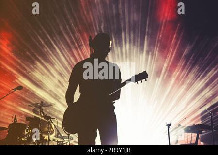 Rome, Italie. 28th juin 2023. Paul Banks et le groupe Interpol se produit en direct dans le concert à l'Auditorium Parco della Musica Ennio Morricone à Rome. (Photo de Valeria Magri/SOPA Images/Sipa USA) crédit: SIPA USA/Alay Live News Banque D'Images