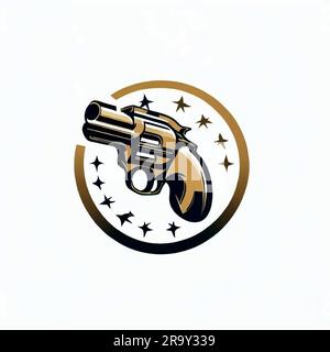 logo revolver jaune sur un écran blanc Illustration de Vecteur