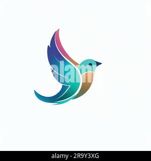 illustration de logo d'oiseau coloré sur une toile blanche Illustration de Vecteur