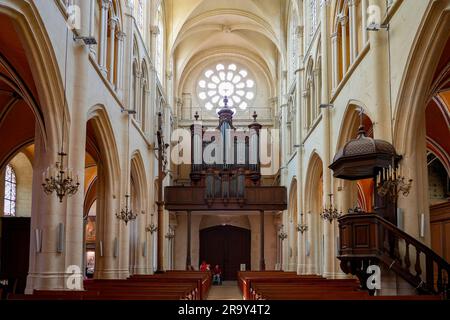 Orgue dans l'église Saint Stephen à Brie Comte Robert, une église paroissiale catholique romaine en Seine et Marne près de Paris, France Banque D'Images