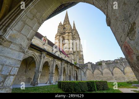 Galerie du cloître de l'Abbaye de Saint Jean des Vignes sur la commune de Soissons dans le département français de l'Aisne en Picardie Banque D'Images