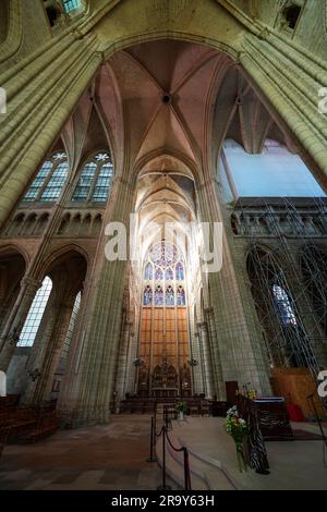 Transept de la basilique-cathédrale de Soissons, dédiée à Saint Gervais et Saint Protais dans le département français de l'Aisne en Picardie - Rome médiévale Banque D'Images