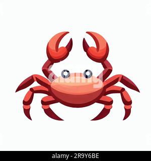 illustration de crabe sur une toile blanche Illustration de Vecteur