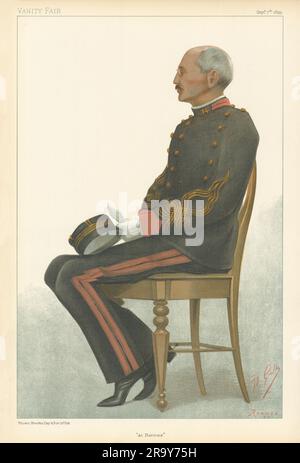 LE CAPT Alfred Dreyfus, CARICATURE D'ESPION VANITY FAIR, à Rennes. Loi. Par JB GUTH 1899 Banque D'Images