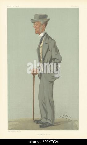 LE DESSIN ANIMÉ Edward Weatherby, UN ESPION DE VANITY FAIR, est le livre de match. Courses hippiques 1901 Banque D'Images