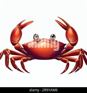 illustration de crabe sur une toile blanche Illustration de Vecteur