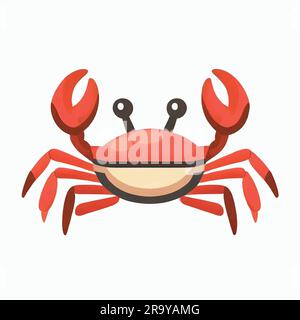 illustration de crabe sur une toile blanche Illustration de Vecteur