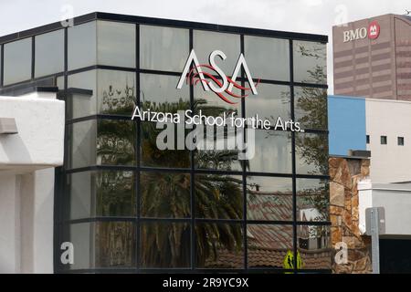 Phoenix, AZ - 16 mars 2023: L'école des arts de l'Arizona est une école à but non lucratif, de charte publique qui met l'accent sur un collège préparatoire curricu Banque D'Images