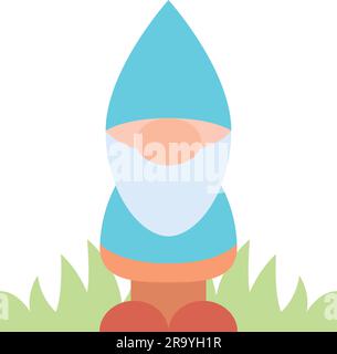 Isolé joli jardin gnome personnage icône Vector Illustration de Vecteur